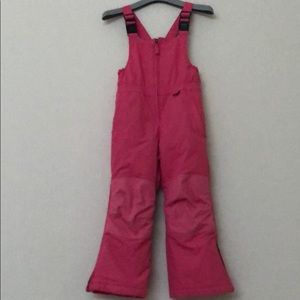 Lands End girl kid ski overall pants size 5 pink